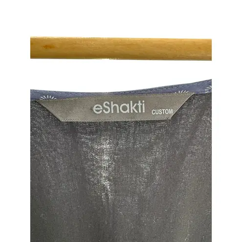 Eshakti Navy Polka Dot Cotton Wrap Dress Ruffle Hem Midi Large Cottage Classic