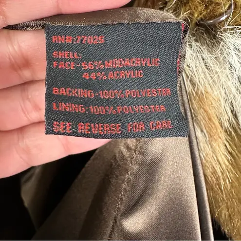 Adrienne Landau Animal Print Vegan Faux Fur Coat Jacket Size Medium