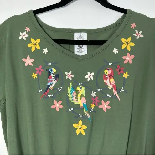 Disney  Parks 2023 The Enchanted Tiki Room Green Short Sleeve Dress Size Small - Image 2