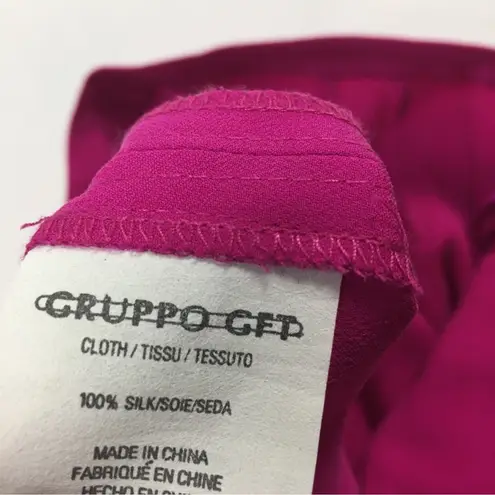 Emanuel Ungaro Pink Silk High Waist Straight Leg Pant Size 10