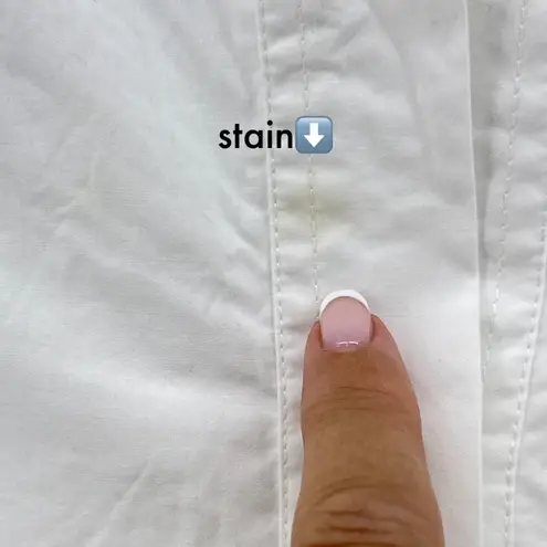 ROSSO35 White Cotton Button Down 3/4 Sleeve Top Hidden Placket Blouse XS Italy