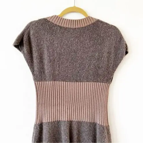 Oblique Italy Bodycon Sweater Tunic Mini Dress Size 2 Alpaca Blend Zip Front Gray