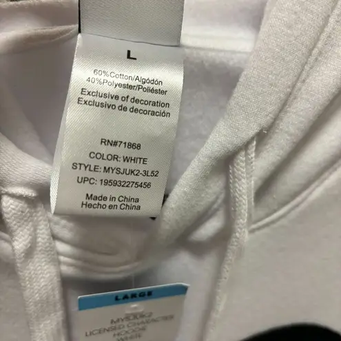 Disney  Mickey Mouse Women's Hoodie White Size Large