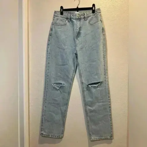 Princess Polly  Holland Ripped High Waist Straight‎ Leg Jeans Size US 10
