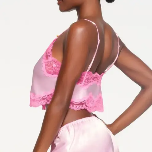 SKIMS NWOT Cherry Blossom Woven Shine Lace Cami