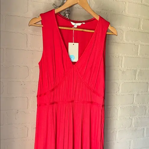 Boden dress coral red Elina jersey 12 regular NEW Sleeveless soft stretch