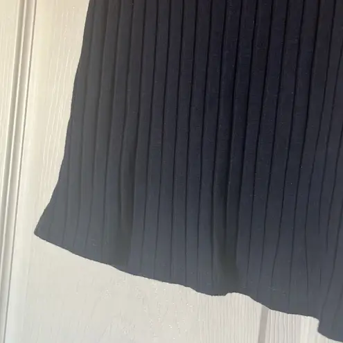 Bershka  | Off Shoulder Flutter Top XS Navy Blue Red Ribbed Shirt