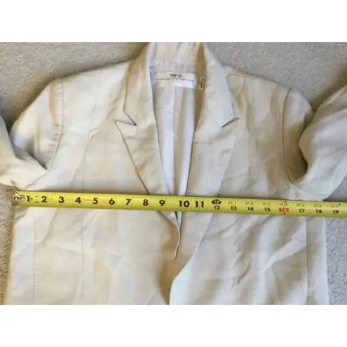 Victoria Beckham Jacket Womens 4 Cream Slim Blazer Career Linen Blend