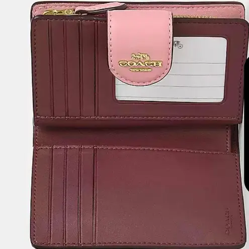 Coach GoldLight Blush Medium Corner Zip Wallet