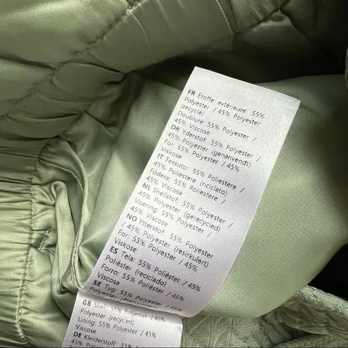 Samsoe Samsoe Ember Vineyard Green Textured Tie Paperbag Waist Shorts Size Small