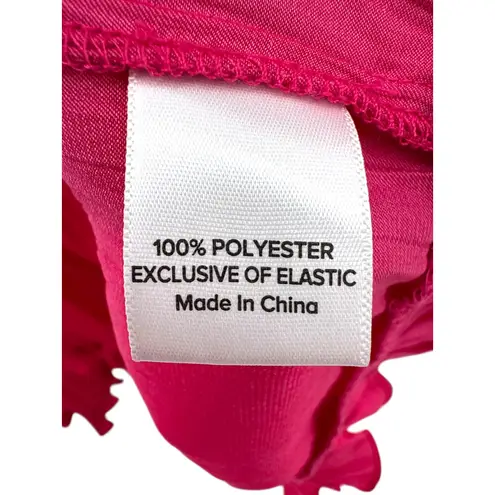 Evereve Hailey Mini Dress Fucshia Pink Barbiecore Long Sleeve Tiered Satin S