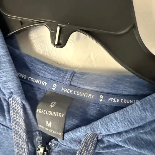 Free Country Blue Heathered Full Zip Hoodie Sweatshirt Jacket Size Medium