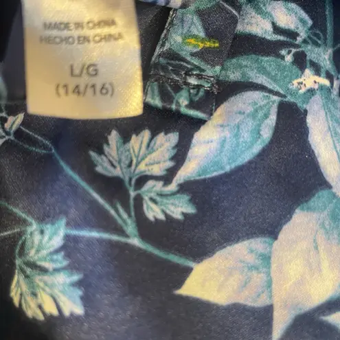 Flora Nikrooz Flora By Women's Sleep Shorts Size L 14/16 Blue Satin Lace Pajama