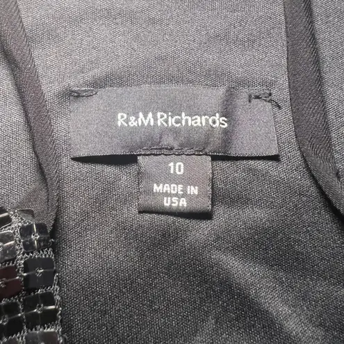 VTG y2k R&M Richards Black Sequin Babydoll Top USA Made Party Womens 10 Elegant