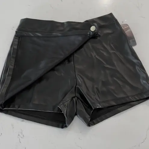 Haley & June Black Faux Leather Skirt Skort Size Women's Small NWT