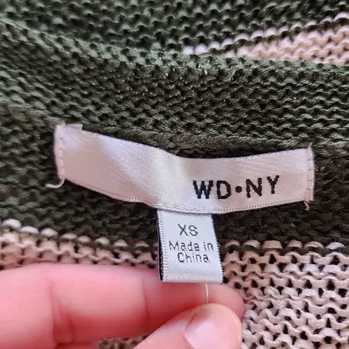 WD•NY Olive Tan Stripe Dolman Sweater Size XS