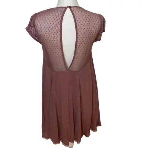 Urban Outfitters  Dress Mini Lace Swing Trapeze Boho Mauve, Kimchi Blue, Small