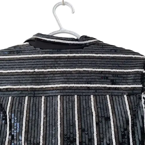 & Other Stories & Other Stories Striped Sequin Lounge Shirt NWTs Black White size 4