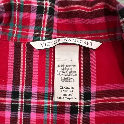 Victoria's Secret  RED PLAID FLANNEL LONG PAJAMAS SET SZ XL HOLIDAY CASUAL EUC - Image 5
