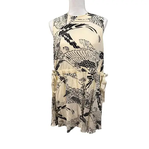 Red Valentino New Silk Bird Print Sleeveless Dress, Size 40 (US 4–6)
