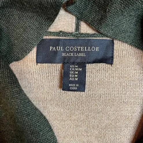 Paul Costelloe Black Label Duster Cardigan Womens M Green Wool Blend One Button Size M