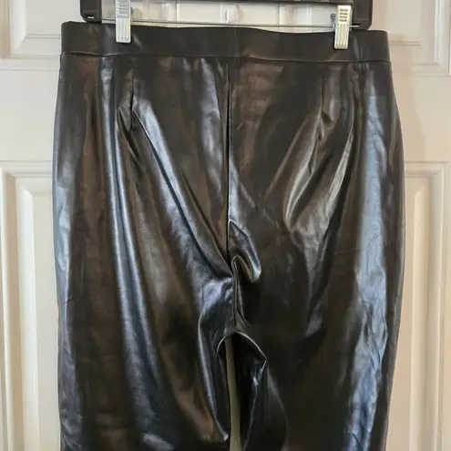 H by Halston Faux Leather Pants Size Medium Black High Rise Women's Biker Pants Ankle Zipper