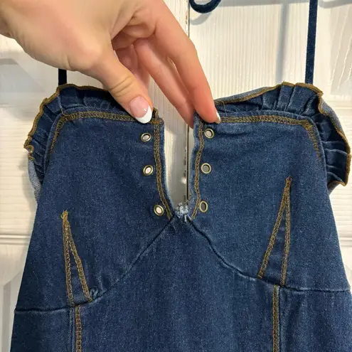 Vintage Dark Wash Denim Mini Dress