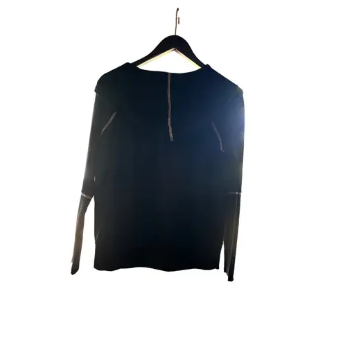 Karen Kane Women's Black Hoodie with Silver Trim Accents Athleisure Pullover