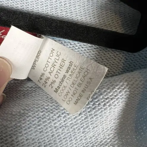 Vtg Binghamton Knitting Co Mock Neck Sweater Lighthouse Nautical USA Made blue M Size M - Image 7