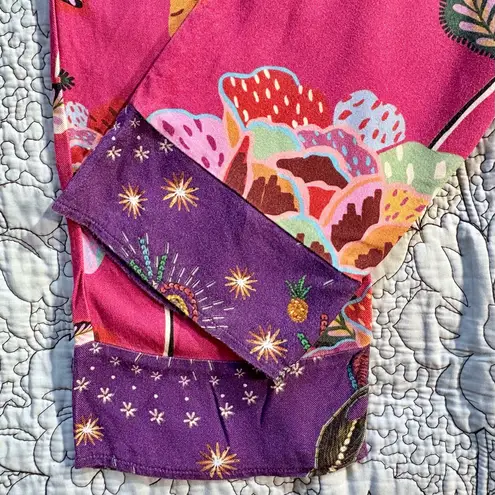 Farm Rio Violetta Floral Cropped Drawstring Pull On Trousers **Flawed ~ XS 💛
