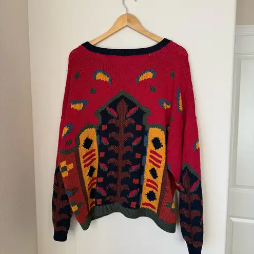 Vintage R.T.W. (Ready to Wind Down) Chunky Knit Cardigan XL – Ramie/Cotton Red