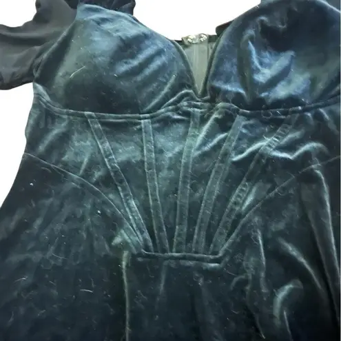 Velvet Corset Midi black Bodycon Dress 1X NWT