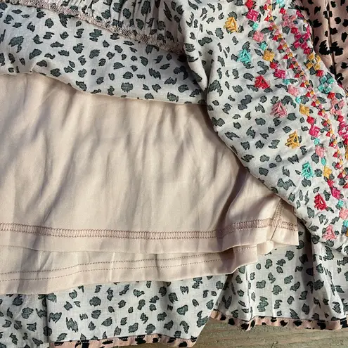 Savanna Jane Leopard Print Spoiled Rotten Flutter Embroidered Dress Sz 2X 💚🎀 Black