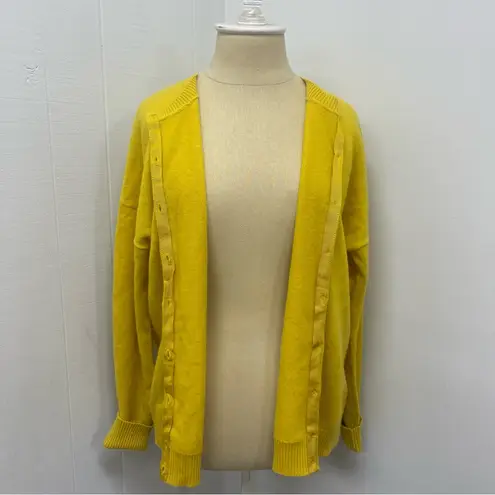 Boden 100% Cashmere Cardigan Sweater Women’s Size 8 Solid Yellow Button