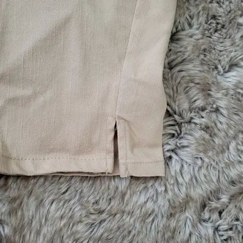 Ruby Rd Petite Chino Clamdigger Capri Pants Wide Waistband Khaki Size 14 Petite