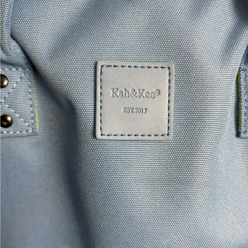 💋Kah&Kee Polyester Travel Backpack, Baby blue/yellow Blue