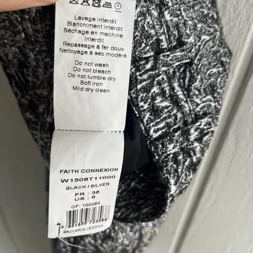 Faith Connexion Silver Brocade Crop Leggings Size 38 US 6