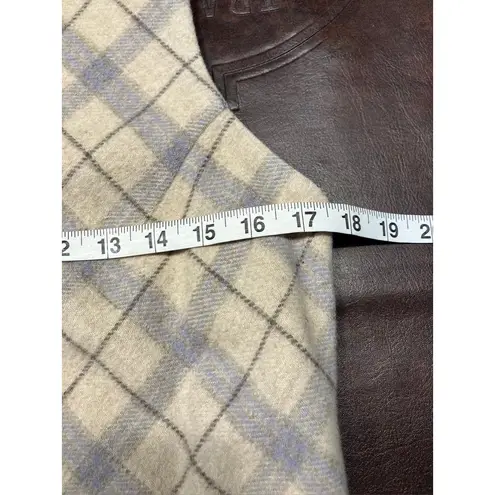 Willi Smith Willi Smith Petite Wool Dress Plaid Sleeveless Beige Purple 10P Career Italy