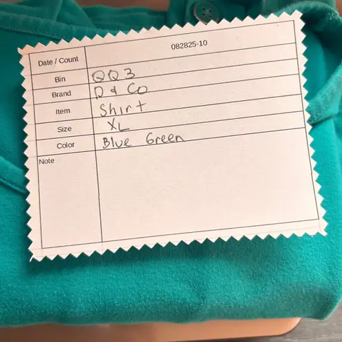 Denim And Co Womans Tunic Top Size XL Teal Cotton Summer‎ Island Coastal Casual Green