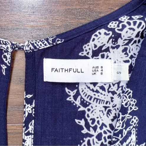 Faithfull the Brand Faithfull • Yacht Romper playsuit navy blue Devani print bandana floral Anthro