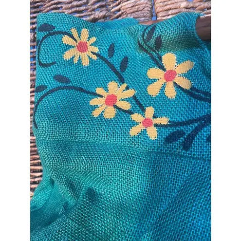 Green Boho Burlap Satchel/Handbag