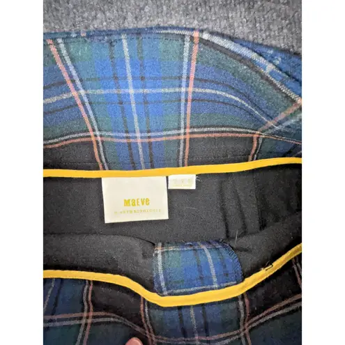 Maeve Bernadette Tartan Belted Pencil Skirt Blue Green Size 2 Anthropologie