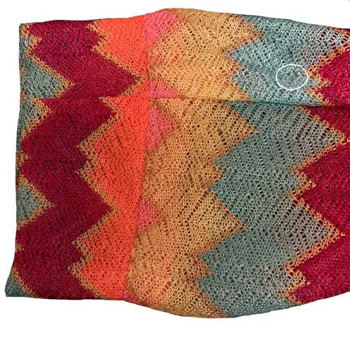 Rubber Ducky Neon Deep V-neck Chevron Wrap Dress Size M