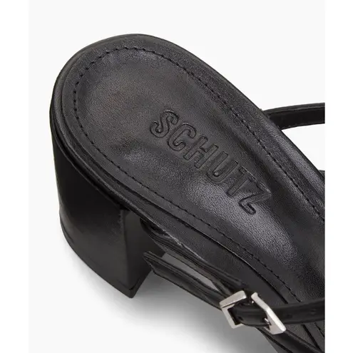 Schutz Arissa 65mm Studded Leather Block Heel Mules Size 7.5 NEW NIB