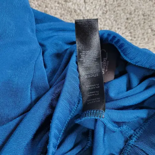 Travelers by Chicos Pants Womens 0 Sm Blue Elastic Waist Pull On Slinky Lounge