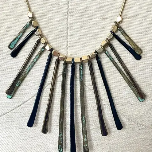 Multicolor gold tone " stick" Necklace