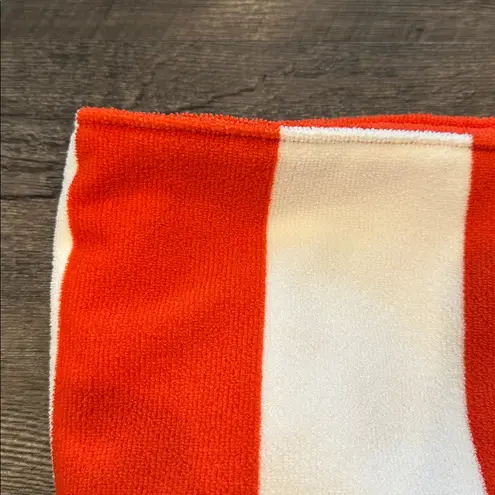 Lancôme Red & White Striped Beach Terry Cloth Tote Bag