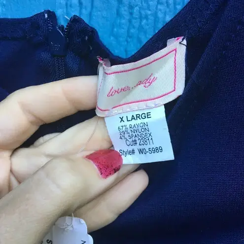 Love...Ady Love…ady Women's Cap Sleeve Fit & Flare Navy Blue Dress Size XL NWT