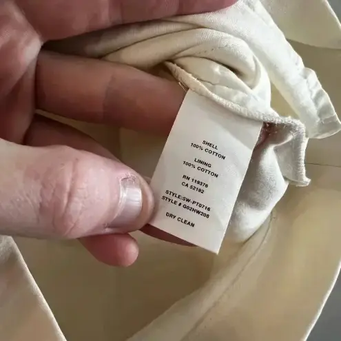 Helmut Lang 79  Waist Tie Shorts Size 4 Color Cream