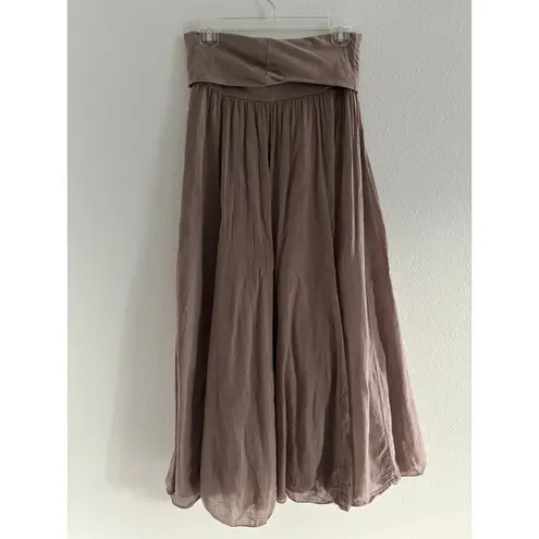 Vintage Skirt Womens Med Brown Maxi Boho Festival Cottagecore Prairie Western